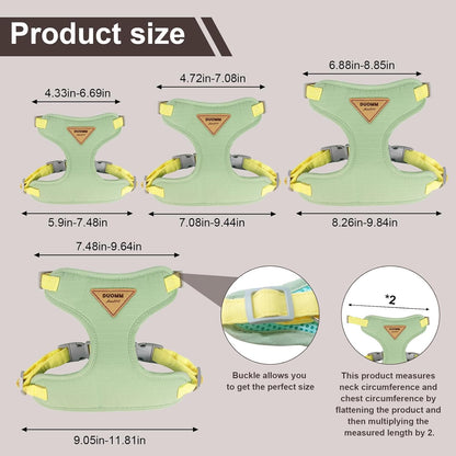 wanheart Cat Harness and Leash Set Escape-Proof Adjustable cat Leash and Harness Combo Suitable for All cat Breeds (Green, L)