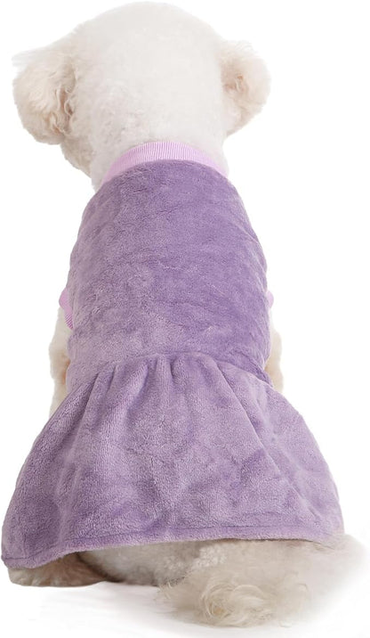 FabriCastle Small Dog Dress Clothes, 3-Pack Sweaters for Small Dogs Girl & Cats, Ultra Soft Warm Pet Coats for Winter, Female Puppy Apparel, Doggy Outfits XXS – XL (Pink,Violet,Rosepink, Large)