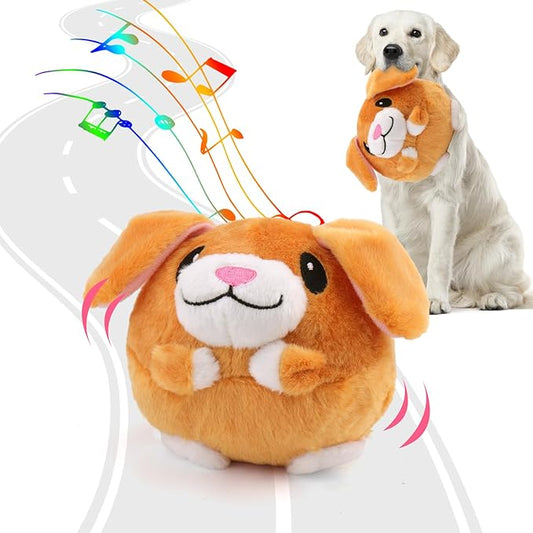 BABORUI Interactive Dog Toys Puppy, Jumping Squeaky Dog Toys with Recording and Music Modes, Rechargeable Moving Dog Chew Toys for Small/Medium/Large Dogs to Keep Them Busy(Puppy)