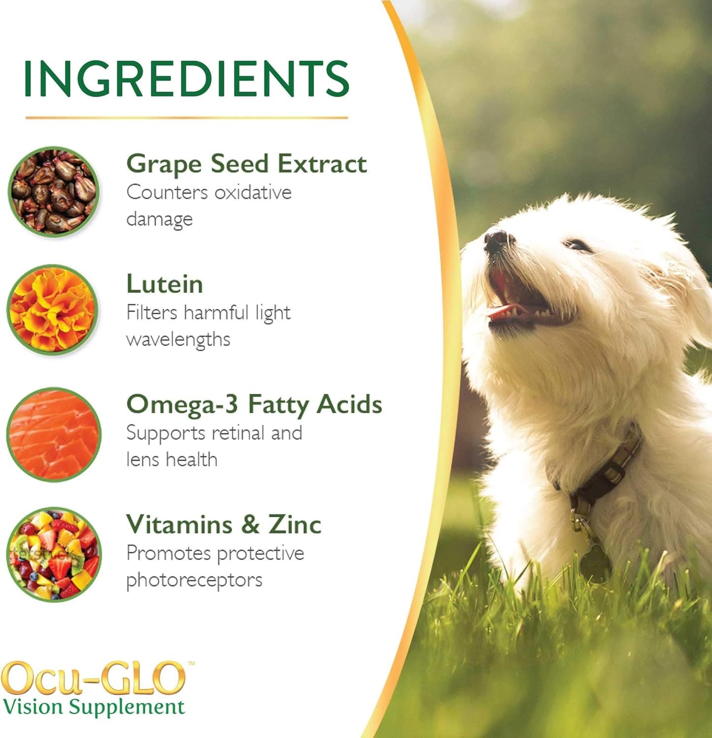Ocu-GLO Canine Vision Supplement for Small Dogs 10 lb and Under-90 Liquid Gel Caps