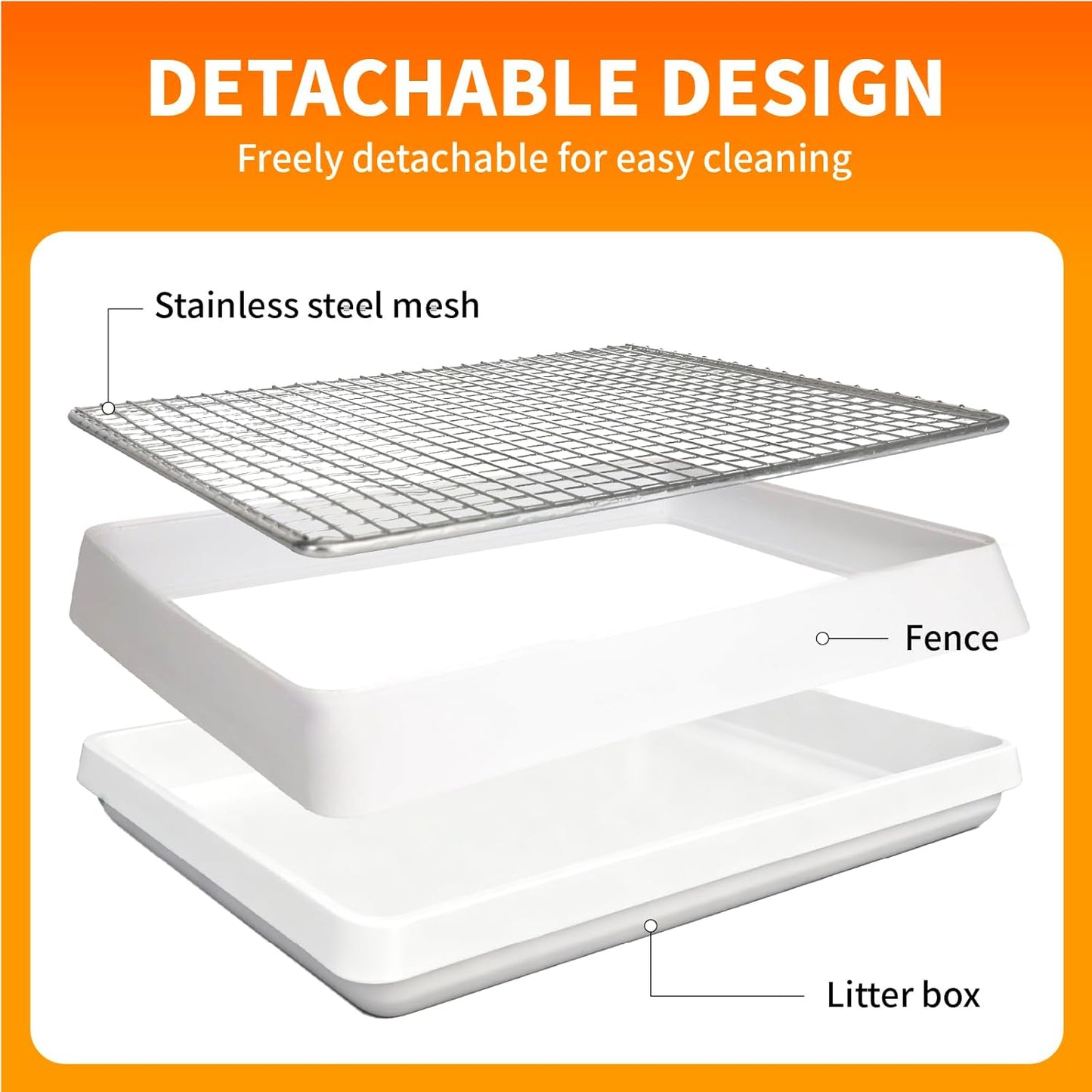 3 in 1 Rabbit Hay Feeder with Litter Box,Upgraded Metal Hay Rack & Litter Tray & Water Bowl,Quick Cleaning,Easy to Install,Bunny Supplies for Rabbit Guinea Pig Chinchilla Small Animals