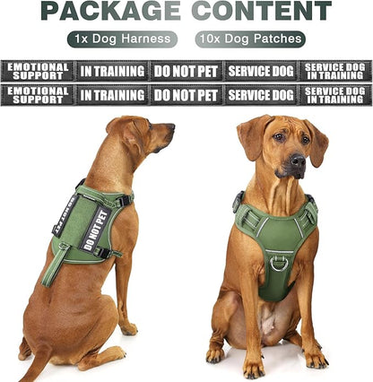 WINSEE Tactical Dog Harness, No Pull Dog Harness for Medium Large Dogs with Handle & Molle, Military Service Dog Vest Harness in Training Pet Harness for Small Dogs