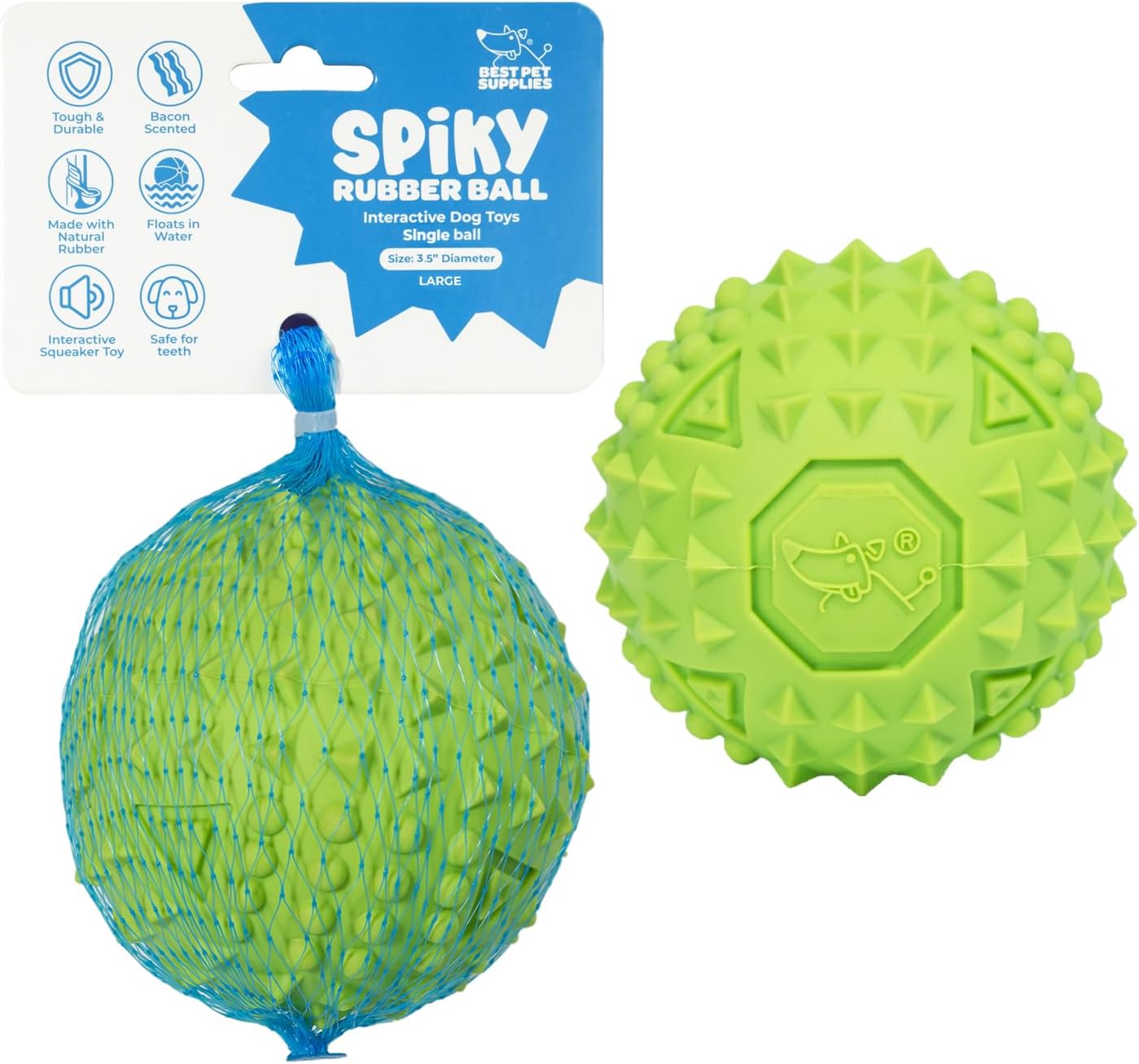 Best Pet Supplies Squeaky Dog Toys with Soft Durable Fabric for Small, Medium and Large Pets Interactive Toy for Indoor Play, Supports Active Biting and Play - Green (L:3.5")