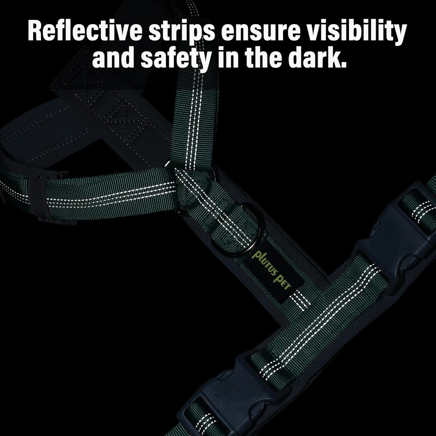 Plutus Pet No Pull Dog Harness, Adjustable Nylon Harness with Soft Padding, Reflective and Heavy Duty Dog Harness for Small, Medium, Large Dogs(Teal, S)
