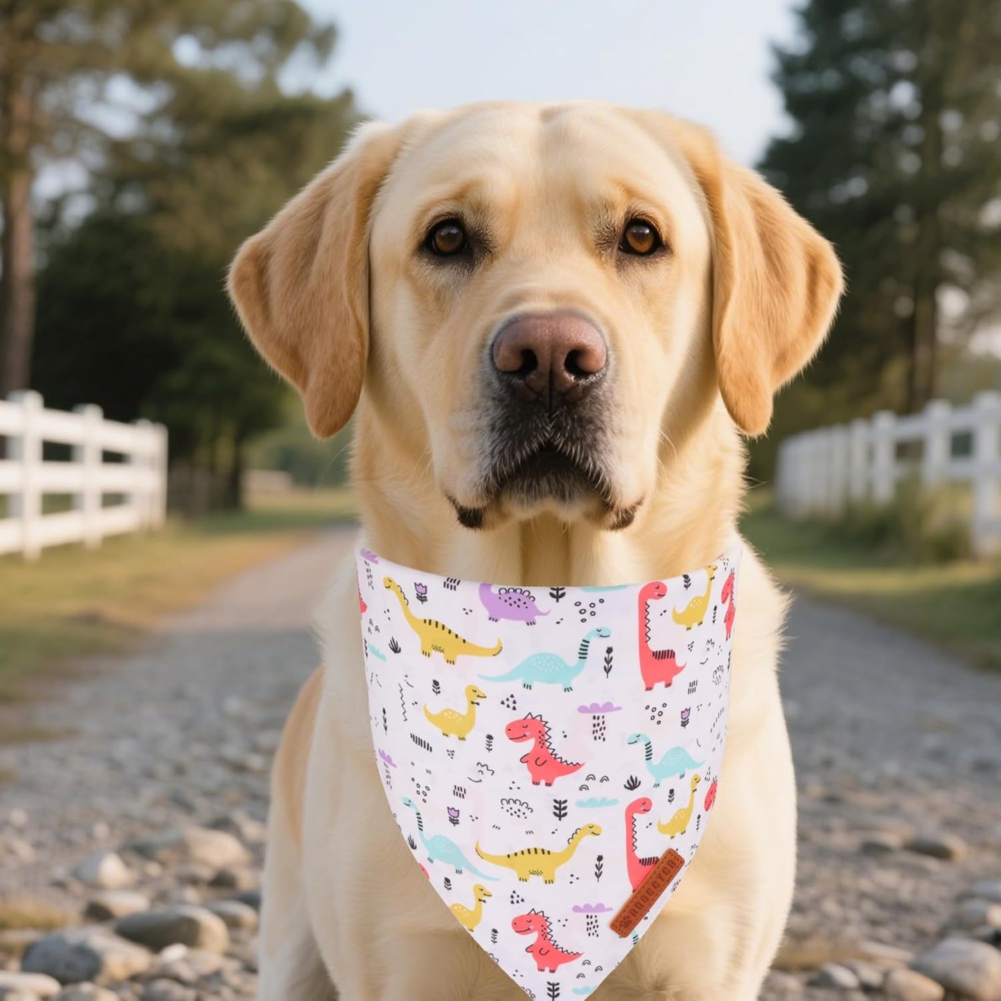 ADOGGYGO Dinosaur Dog Bandanas, Colorful Dino Pattern Pet Scarf, Premium Soft Fabric, Adjustable Fit Dinosaur Bandanas for Extra Large Dogs (X-Large)