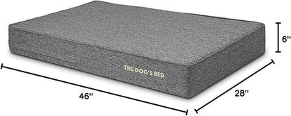 The Dog’s Bed Orthopedic Memory Foam Dog Bed, XL Grey Linen, Pain Relief for Arthritis, Hip & Elbow Dysplasia, Post Surgery, Lameness, Calming, Waterproof Washable Covers