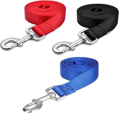 Hypeety Pet Dog Training Leash Strong Durable Nylon Lead, Traction Rope, 5 Feet Long for Puppy Kitty Rabbit Training or Walk 3 Pack Set