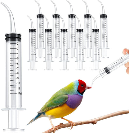 12 Pieces Baby Bird Feeding Syringe 12 ml Pet Liquid Feeding Syringes Kitten Feeder for Small Dogs Cats Puppy Kitten and Other Small Animal Feeding Supplies