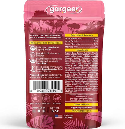 8oz Complete Crested Gecko Food Diet. Premium Ingredients Mix, Ready to Use Freshly Made Powder. Unique Superfood Formula, Developed & Made in The USA. Enjoy!