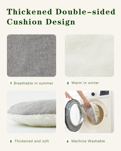 Cat House for Indoor Cat, Large Double Cat Houses Cat Bed Cave, Handwoven Rattan Pet Beds with One Soft Pad, 17 x 17 x 17 Inches Foldable Kitten Hideaway in Living Room Natural