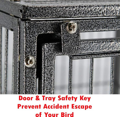 Deluxe Portable Wrought Iron Bird Travel Parrot Vet Carrier Cage Prevent Beaks Out Pet Products for Parrots Conures Cockatiel Amazon African Grey