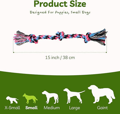 SHARLOVY Puppy Rope Toy, Dog Rope Toy for Small Dogs, Puppy Teething Toys, Cotton Interactive Tug of War Dog Toy for Puppies Boredom, Dog Chew Toys for Aggressive Chewers Small Breed