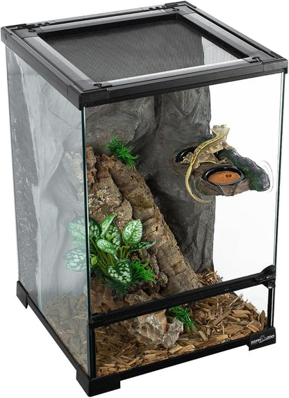 REPTI ZOO Dual Gecko Feeder Ledge, Reptile Hollow Vine Food Feeding for Bearded Dragon Lizard Snake Turtle, Reptile Water Feeding with 4 PCS Bowl, Reptile Dish Terrarium Tank Decor Accessories