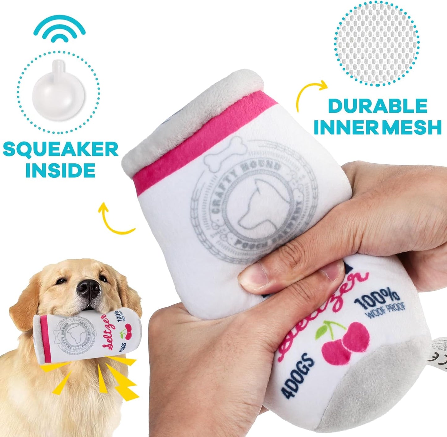 Prime Pets Dog Toys for Large Dogs, 3 Pack, Plush Squeaky Dog Toy, Pet Toy for Small Medium Large Dogs, Stuffed Puppy Chew Toys