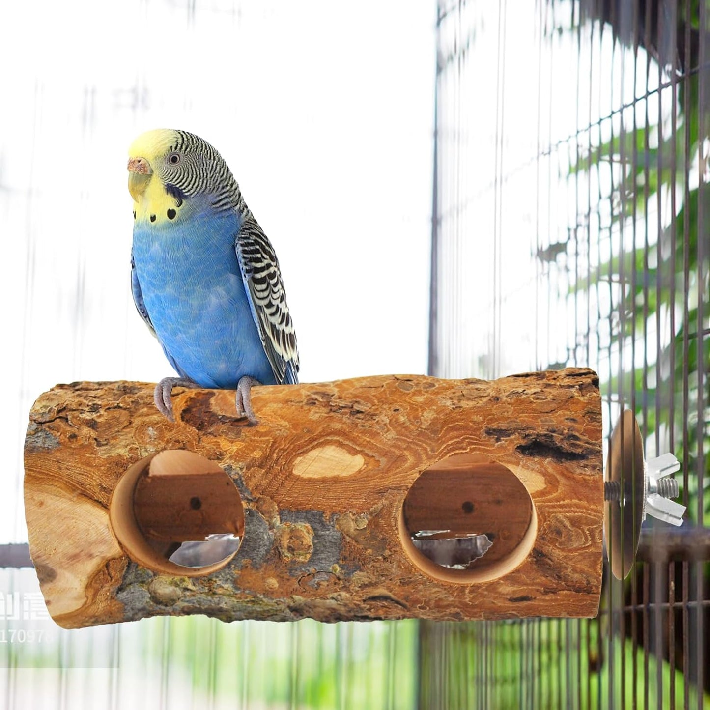 Bird Wooden Block Chewing Toy Parrot Beak Grinding Toys Wood Birds Cage Foraging Training Toy with Bird Perch for Parakeet Cockatiel Lovebird Budgie