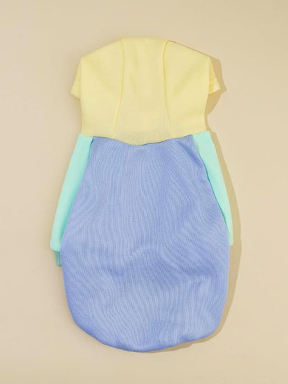 QWINEE Basic Dog Hoodie Sweatshirt Puppy Sweater Warm Cat Costumes Pet Clothes for Chihuahua Puppy Kitten Small Medium Dogs Yellow and Blue Large