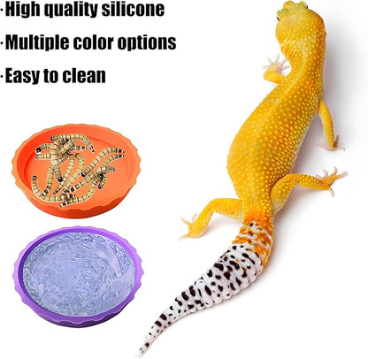 6pcs Reptile Bowls Set:Bearded Dragon Food Bowl,Gecko & Lizard Dish, Turtle Water Bowl&Cricket Keeper for Reptiles