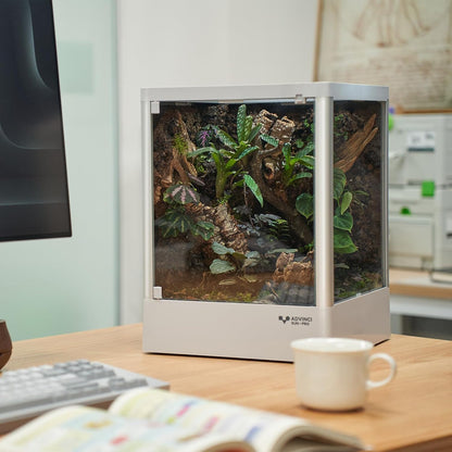 Reptile Glass Terrarium 12"x12"x16" 9.5 Gallon Knock-Down Dual-Locking Security Mesh Ventilation Durable Aluminum Frame Stackable Easy Assembly Customizable Side Panels (Glass or Insulated)