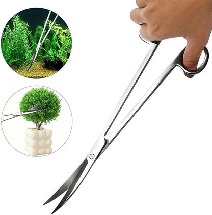 Carefree Fish 7IN1 Aquarium Cleaning Tools Long Handle Adjustable Length 18~24Inch Fish Tank Cleaner Kit Alage Scraper Scrubber Brushes Set Plant Scissor Long Tweezer