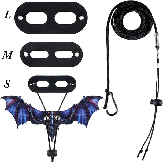 Weewooday 3 Pack Bearded Dragon Leash Harness Removable Lizard Leash for Dragons Reptiles, Safety Outdoor Walking, S, M, L,(Purple)