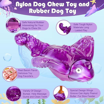 Tough Dog Toys for Aggressive Chewers, Indestructible Chew Toys for Dogs, Interactive Large Dog Toy to Keep Them Busy, Super Chewer Dog Toy for Large Medium Breed, Gifts for Dogs
