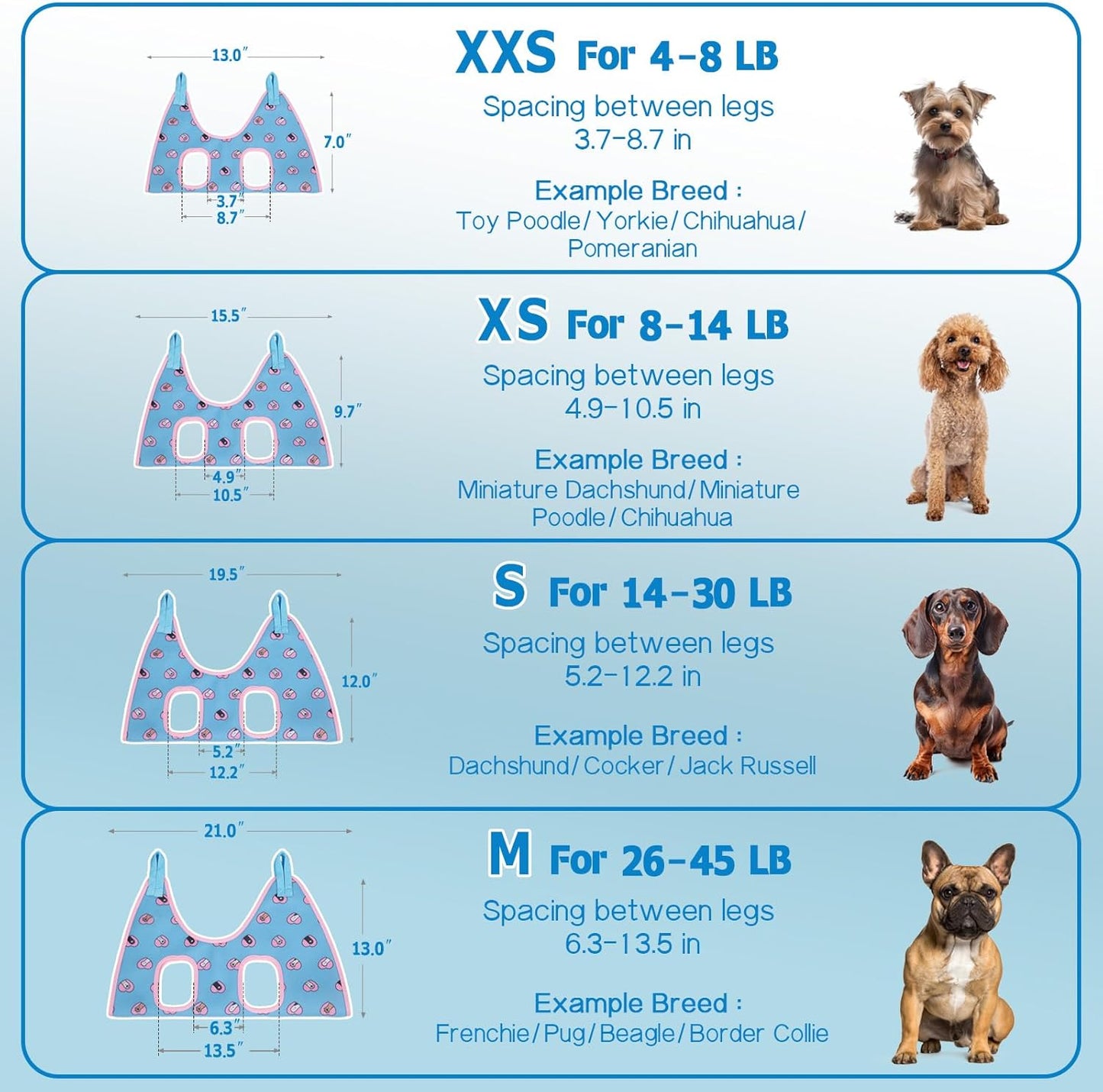 Supet Dog Grooming Hammock Harness for Dogs Cats, Relaxation Pet Nail Clipper Hammock, Restraint Dog & Small Animal Leashes Sling for Groomingk for Nail Trimming (Blue-Love, S)