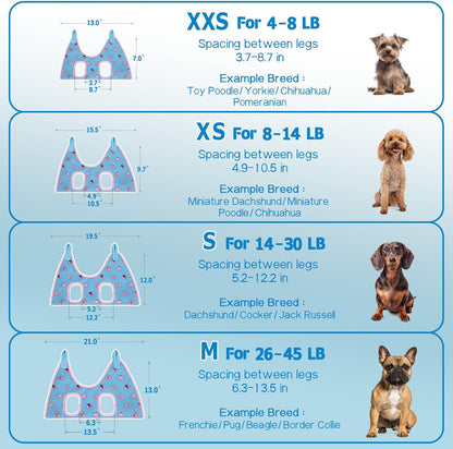 Supet Dog Grooming Hammock Harness for Dogs Cats, Relaxation Pet Nail Clipper Hammock, Restraint Dog & Small Animal Leashes Sling for Groomingk for Nail Trimming (Blue-Love, S)