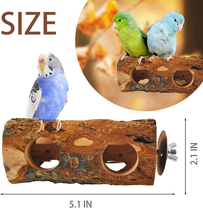 Bird Wooden Block Chewing Toy Parrot Beak Grinding Toys Wood Birds Cage Foraging Training Toy with Bird Perch for Parakeet Cockatiel Lovebird Budgie