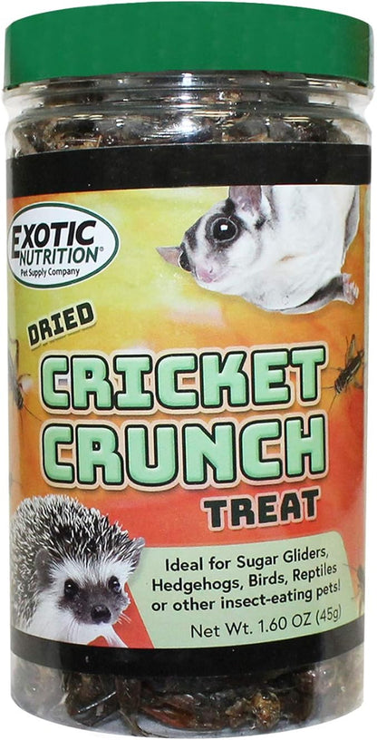 Cricket Crunch (1.6 oz) - All Natural Healthy High Protein Insect Treat - Chickens, Birds, Hedgehogs, Bluebirds, Reptiles, Sugar Gliders, Opossums, Skunks, Lizards, Fish, Turtles, Amphibians (1.6 oz.)