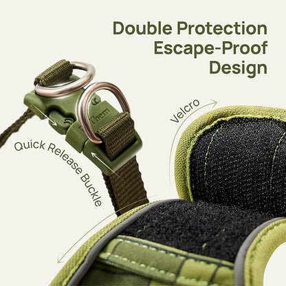 Cat Harness and Leash Set, Step-in Escape Proof Adjustable Vest Harness for Small Medium Large Cats, Lightweight Soft Breathable Reflective Kitten Harness for Walking Travel, Camping(Green, L)