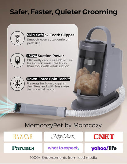 Dog Grooming Kit, FurEase Dog Grooming Vacuum with Dog Clippers for Grooming, 13000Pa Powerful Pet Grooming Vacuum with 5 Pet Grooming Tools, 2.6L Dust Cup, Dog Vacuum for Shedding Grooming