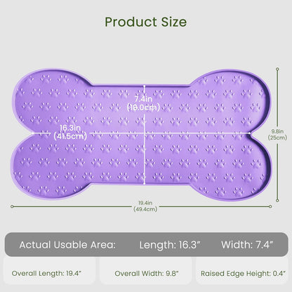 Dog Food Mat Anti-Slip Silicone Dog Bowl Mat Thicker Pet Placemat Waterproof Cat Feeder Pad with Raised Edge Puppy Kitten Feeding Mats Suitable Small Medium-Sized Dogs Cats Eating Tray