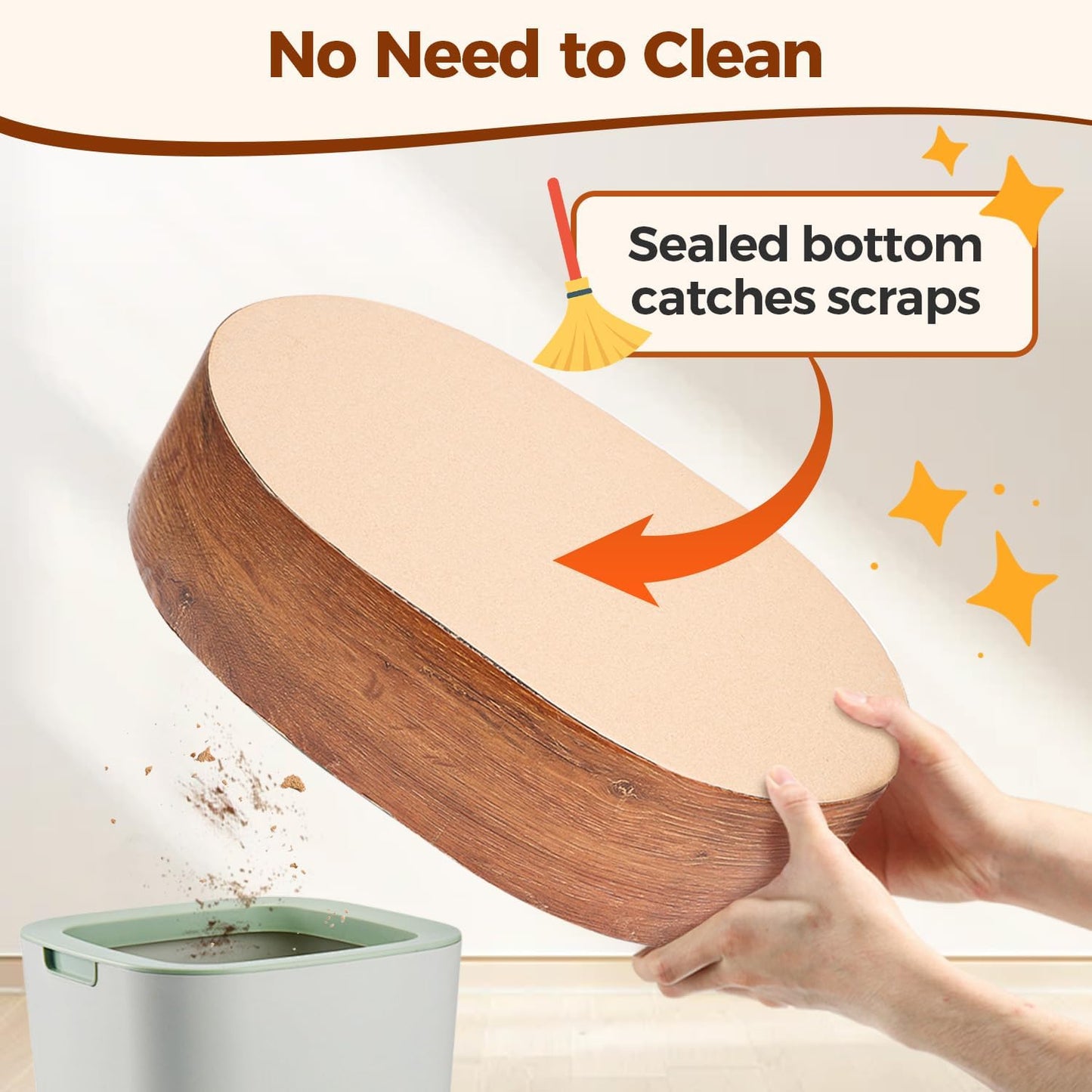 ComSaf Cat Scratcher Bed, Durable Cat Scratching Board, Oval Cat Scratch Pad, Corrugated Cardboard Cat Scratcher Bed for Indoor Cats to Lounge, Protecting Furniture, Bowl Shape