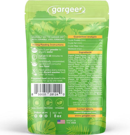 8oz Complete Crested Gecko Food Diet. Premium Ingredients Mix, Ready to Use Freshly Made Powder. Unique Superfood Formula, Developed & Made in The USA. Enjoy!