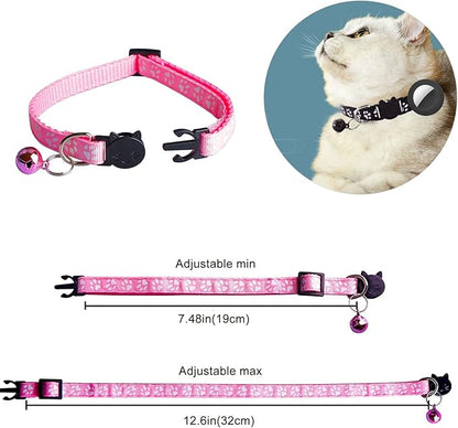 19Pcs Puppy ID Collars with Bell Adjustable 19-32cm, Soft Nylon Adjustable Breakaway Identification Collars for Newborn Pets