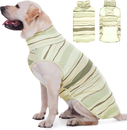 ROZKITCH Dog Fleece Shirt, Stretch Fleece Pullover Sweater & Turtleneck Sleeveless Vest, Sweatshirt Winter Jacket Tank Top, Cozy Vest to Keep Warm for Large Breed Dogs ShallowCoffee 3XL