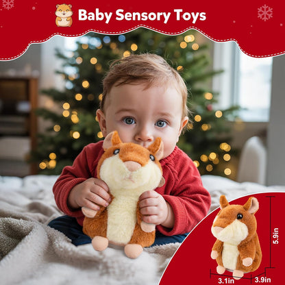 Ayeboovi Toddler Toys Talking Hamster Repeats What You Say Interactive Fun Kids Toys for Ages 2-4 Christmas Birthday Gift | Stuffed Animals Autism Toy Gifts for 2 3 4 5+ Year Old Girls Boys