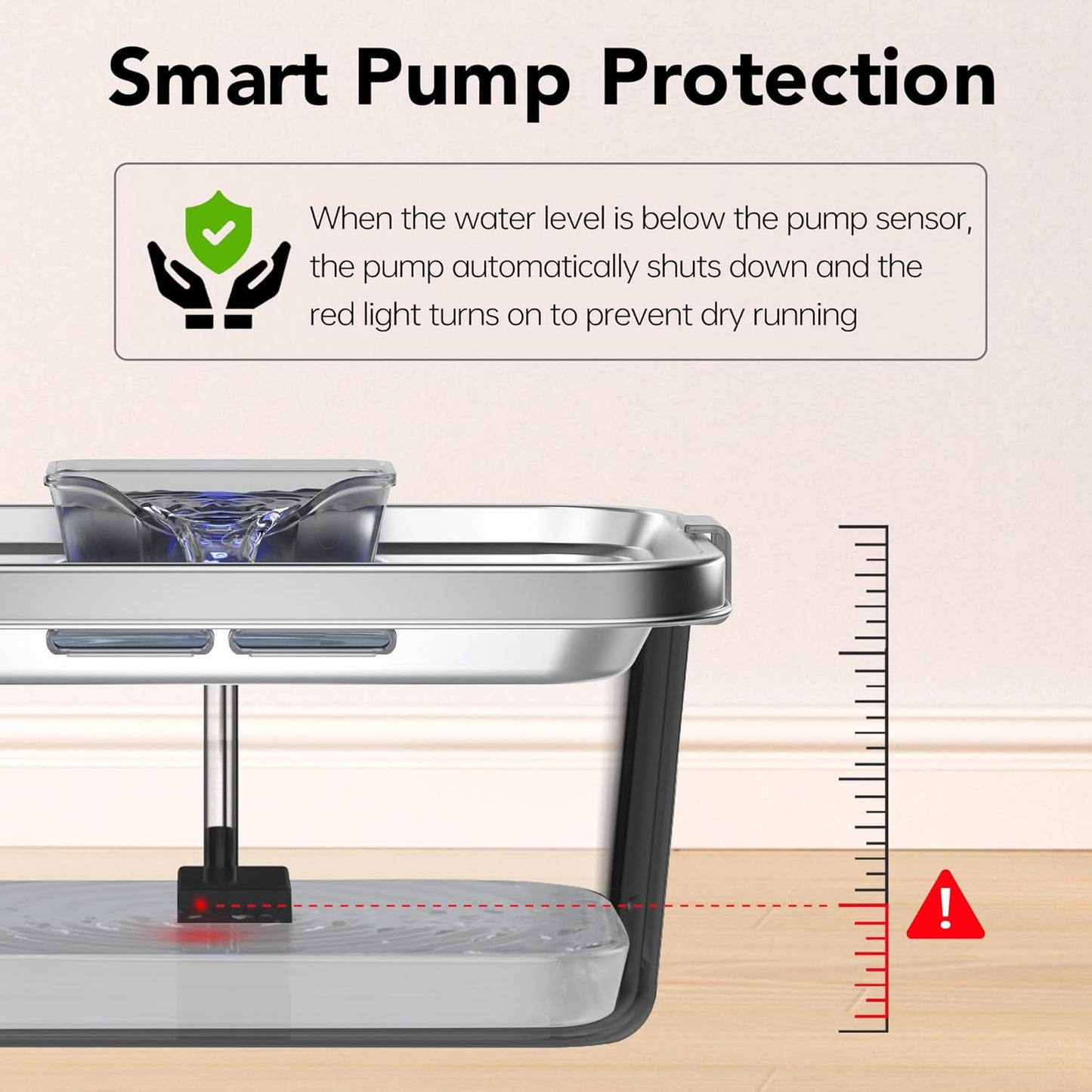 Dog Water Fountain, 3 Gallons Stainless Steel Dog & Cat Water Fountain, Large Pet Water Fountain for Multiple Pets, Ultra Silent, Wide Mouth, Safety Lock, 3 Filters Included, Smart Water Pump