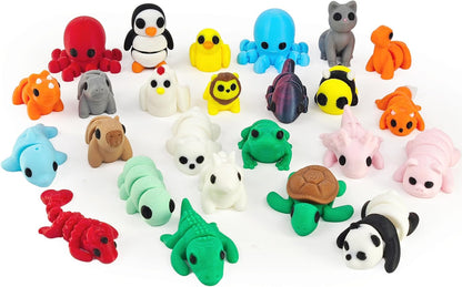 25 pcs Animal Figurines, 3D Printed Animal Figurines Set, Articulated, Party Favors, Pocket Fidget Toys Bulk, Goodie Bag Stuffers, Gifts for Boys Girls Toddlers, Office Desk Pets, Classroom rewards
