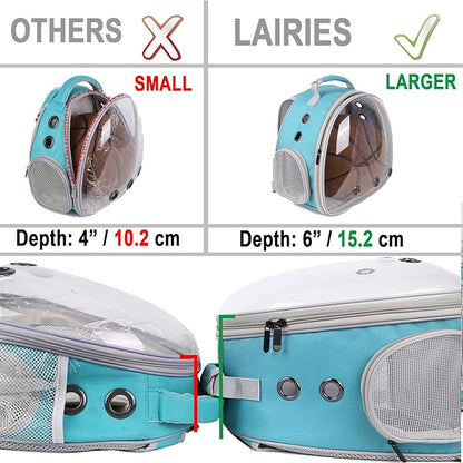 Portable Guinea Pig Backpack with Small Bag Harness and Leash Set, Space Capsule Bubble Pet Carrier Cage Travel for Rabbit, Bearded Dragon, Sugar Glider (Green, Backpack+Bag)