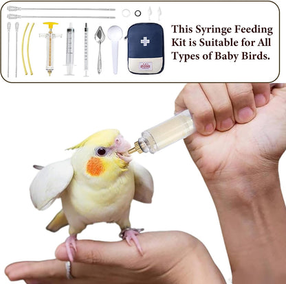 15 pcs Baby Bird Feeding Syringe Set - Bird Hand Feeding Syringe Set, Baby Birds Feeder with 20ml Feeding Syringes, Birds Feeder Scoop, Soft Tubes for Parakeets & Cockatiels