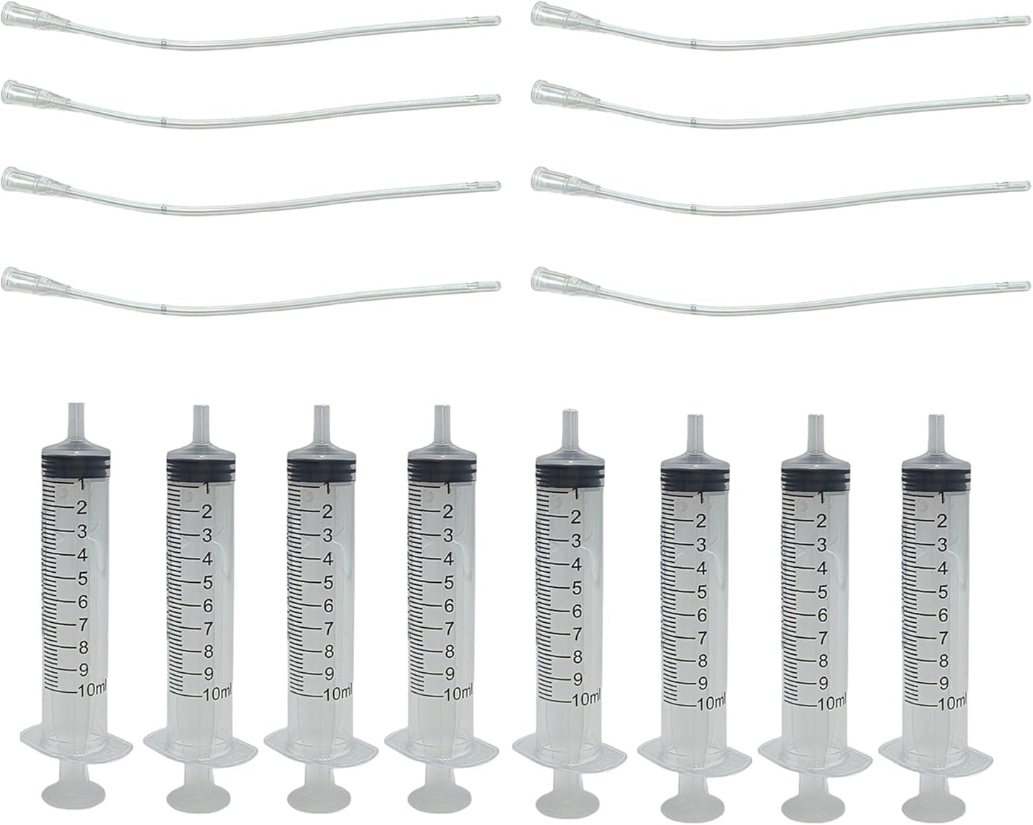 8Pcs Pet Bird Parrot Milk Syringe Set, Bird Hand Feeding Syringe with Soft Tubes for Pets - 10ml
