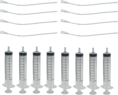 8Pcs Pet Bird Parrot Milk Syringe Set, Bird Hand Feeding Syringe with Soft Tubes for Pets - 10ml