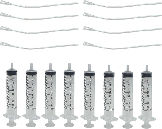 8Pcs Pet Bird Parrot Milk Syringe Set, Bird Hand Feeding Syringe with Soft Tubes for Pets - 10ml
