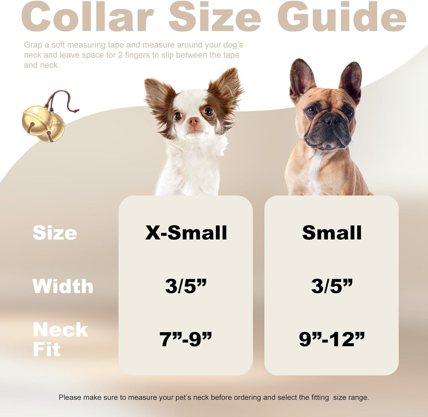 Floral Reflective Dog Collar with Bell -XSmall Puppy Collars for Puppia Pet Cat Girl Kitten Small Breeds, Cute Adjustable Nylon Collar for Yorkie Chihuahua Night Walks (S)