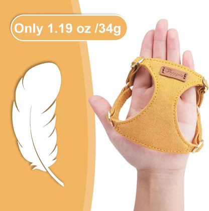 Puppytie No Pull xs Dog Harness with Multifunction Dog Leash,Soft Adjustable No Choke Escape Proof Pet Harness Vest,Yellow,XS