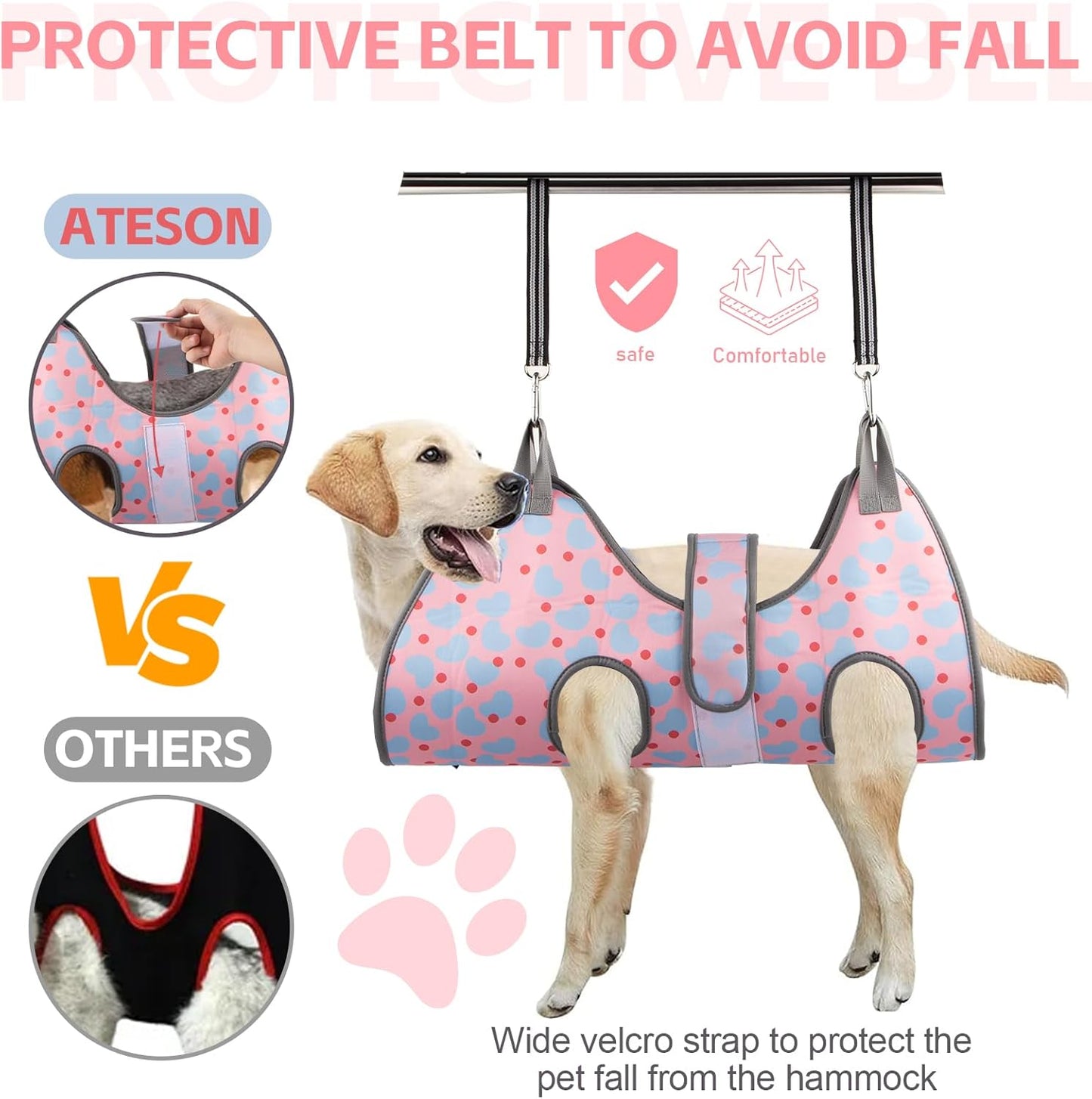 Dog Grooming Hammock for Small Dogs & Cats, Dog Grooming Harness for Nail Trimming, Pet Grooming Sling Helper with Nail Clippers/Nail Trimmers