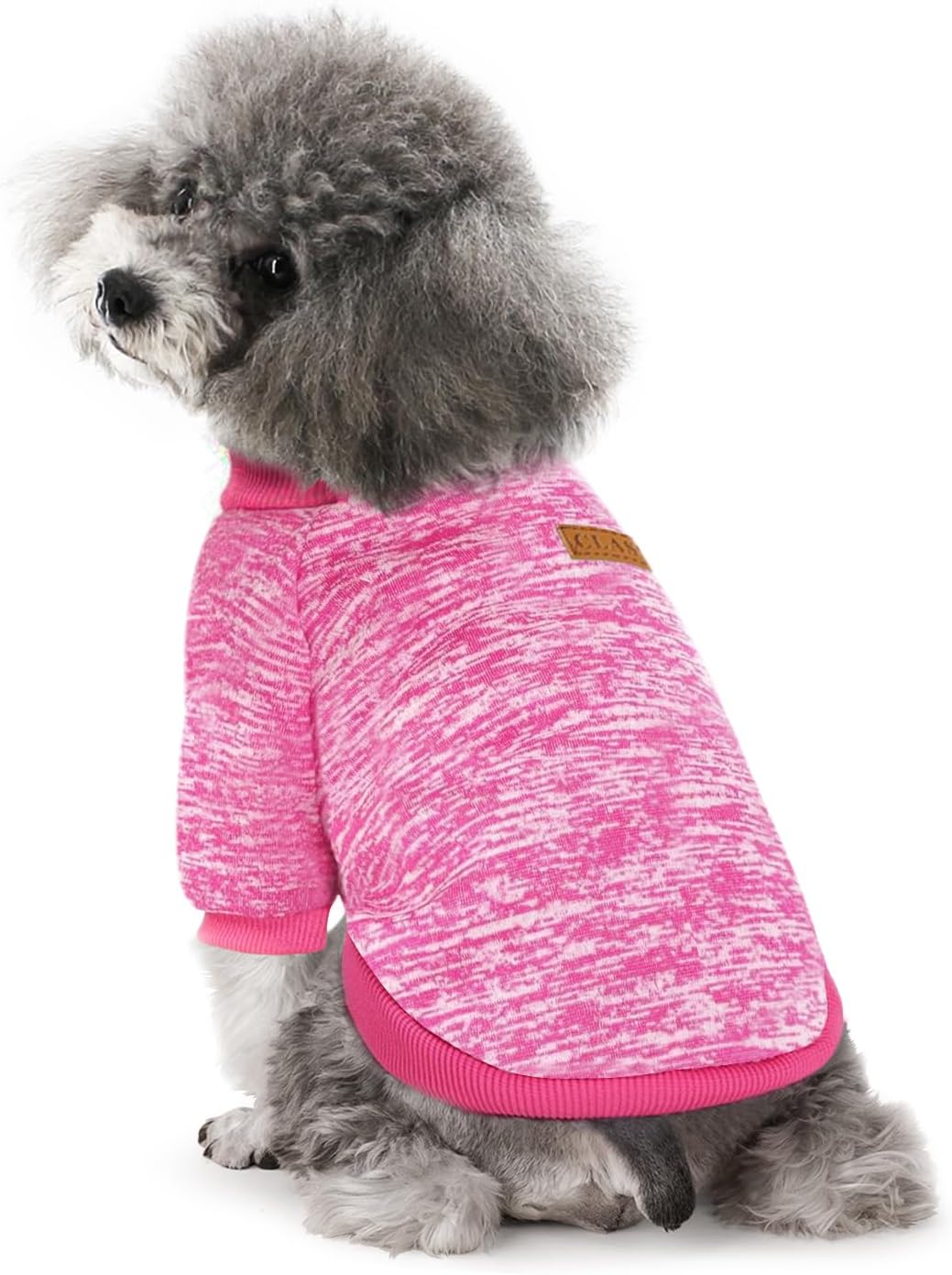 2 Pieces Pet Dog Classic Knitwear Sweater, Fleece Coat for Small,Medium Dogs,Warm Pet Dog Cat Clothes,Soft Puppy Customes for Chihuahua Yorkshire Tzu (Rose Red Orange,S)