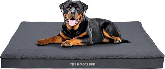 The Dog’s Bed Orthopedic Dog Bed, XXL Grey Plush, Waterproof, Supportive Dog Bed with Washable Replaceable Covers