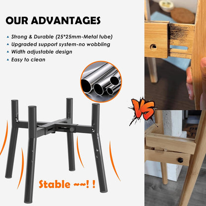 Elevated Dog Bowl Stand for Large Dogs, Adjustable Width 7-10.6, 11" Tall Dog Food Water Stand, Bowl Not Included